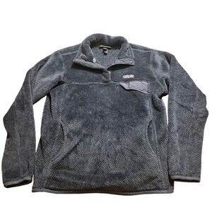 Patagonia Re-Tool Snap-T Fleece Jacket Women Medium Gray Polartec Sherpa Outdoor